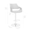 Armen Living Aspen Adjustable Swivel Cream Faux Leather and Walnut Wood Bar Stool with Chrome Base LCASBAWACR - alternate 8